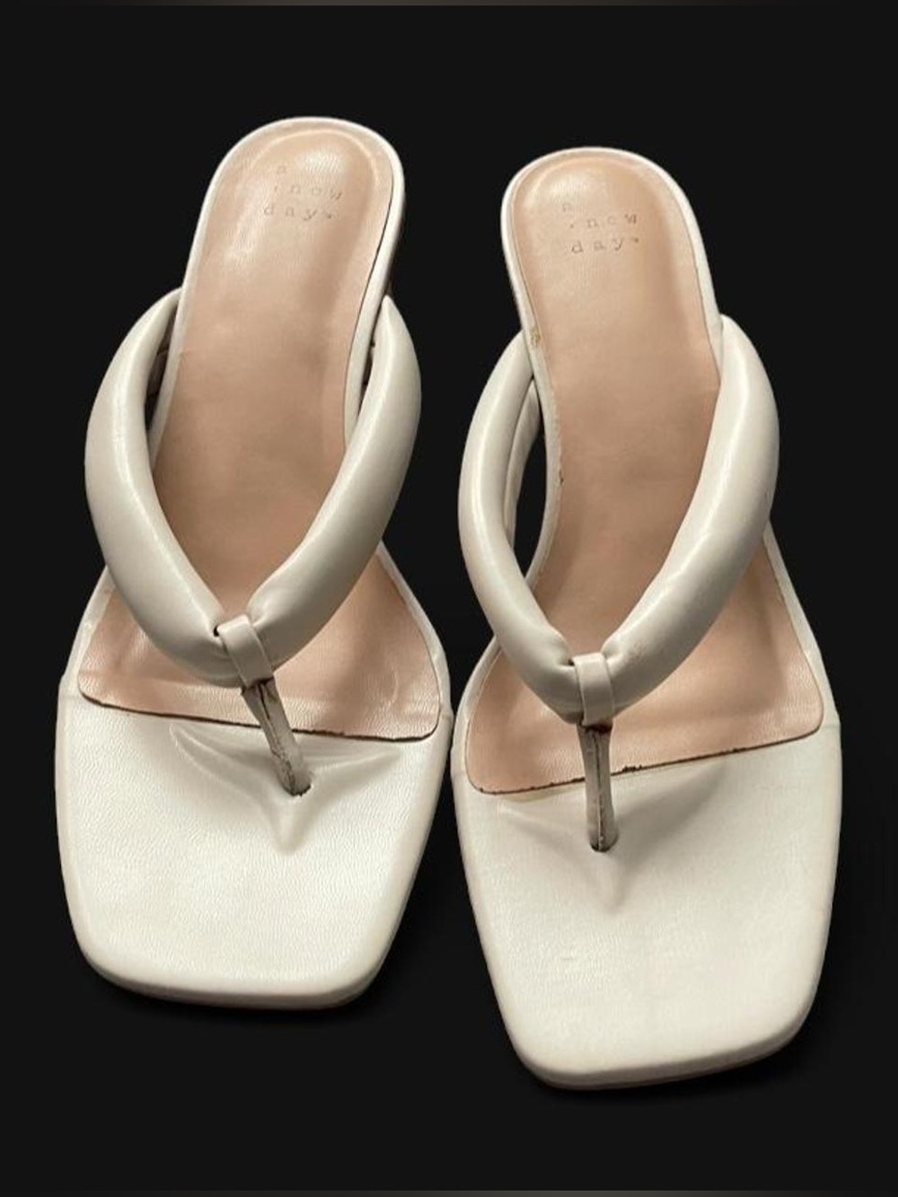 Target Cream White Padded Thong Sandals